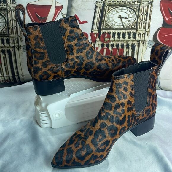 (F) Loeffler Randall Nellie 7 women's ankle boots, brown calf hai leopard print - Picture 6 of 12